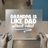 Grandpa Is Like Dad Without Rules | DTF Transfer Ready to Press | Humorous Heat Transfer