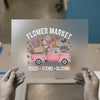 Flower Market Pink Truck | DTF Transfer Ready to Press | Floral Heat Transfer