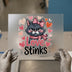 Grumpy Cat 'Love Stinks' | DTF Transfer Ready to Press | Anti-Valentine's Heat Transfer