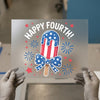 Happy Fourth Popsicle | DTF Transfer Ready to Press | Patriotic Heat Transfer
