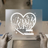 Book Lover Heart Design | DTF Transfer Ready to Press | Retro Book Heat Transfer