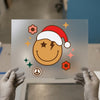 Retro Christmas Smiley | DTF Transfer Ready to Press | Groovy Holiday Heat Transfer
