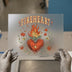Fireheart Floral Sacred Heart | DTF Transfer Ready to Press | Artistic Heat Transfer