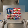 Watercolor USA Flag & Wildflowers | DTF Transfer Ready to Press | Patriotic Heat Transfer