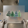 Holiday Christmas Trees | DTF Transfer Ready to Press | Watercolor Festive Heat Transfer