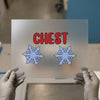 Chest Snowflakes | DTF Transfer Ready to Press | Humorous Winter Heat Transfer