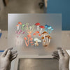 Watercolor Mushroom Farm | DTF Transfer Ready to Press | Naturecore Heat Transfer