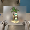 Palm Tree & Surfboard | DTF Transfer Ready to Press | Tropical Vibe Heat Transfer