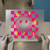 Aesthetic Smiley Face & Lightning Bolts | DTF Transfer Ready to Press | Retro Checkered Heat Transfer