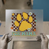 Fur Mama Paw Print | DTF Transfer Ready to Press | Retro Checkerboard Heat Transfer