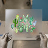 Watercolor Cactus Patch | DTF Transfer Ready to Press | Desert Bloom Heat Transfer