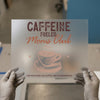 Caffeine Fueled Moms Club Coffee | DTF Transfer Ready to Press | Sketch Style Heat Transfer