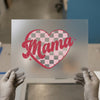 Retro Mama Heart Design | DTF Transfer Ready to Press | Vintage Heat Transfer