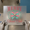 Merry Mama Social Club Bow | DTF Transfer Ready to Press | Christmas Heat Transfer