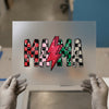Christmas Mama Lightning Bolt | DTF Transfer Ready to Press | Plaid Heat Transfer