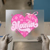 Mama Heart DTF Transfer | Ready to Press | Retro Pink Heat Transfer