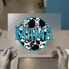 Glitter Mama Cow Print Circle | DTF Transfer Ready to Press | Western Heat Transfer
