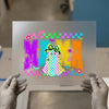 Spooky Mama Checkerboard Ghost | DTF Transfer Ready to Press | Halloween Heat Transfer