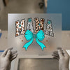 Mama Cow Print & Teal Bow | DTF Transfer Ready to Press | Western Heat Transfer