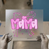 Mama Bow Checkerboard DTF Transfer Ready to Press | Pink Grunge Heat Transfer