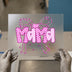Mama Bow Checkerboard DTF Transfer Ready to Press | Pink Grunge Heat Transfer