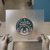 Nativity Ornament 'Worship the Newborn King' | DTF Transfer Ready to Press | Christmas Heat Transfer
