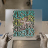 Jesus Cross Outline | DTF Transfer Ready to Press | Retro Christian Heat Transfer