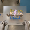 Jesus Saves Leopard Bolt | DTF Transfer Ready to Press | Faith Heat Transfer