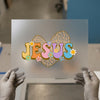 Jesus Leopard Heart | DTF Transfer Ready to Press | Retro Daisy Heat Transfer