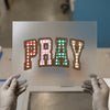 PRAY Plaid Lettering | DTF Transfer Ready to Press | Distressed Heat Transfer
