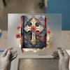 Ornate Cross & Bible DTF Transfer Ready to Press | Baroque Style Heat Transfer