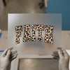 Leopard Print Faith Word | DTF Transfer Ready to Press | Bold Animal Print Heat Transfer