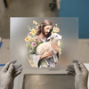 Jesus & Lamb Watercolor | DTF Transfer Ready to Press | Christian Heat Transfer