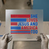 American Flag Jesus Design | DTF Transfer Ready to Press | Patriotic Heat Transfer