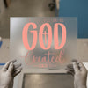 In The Beginning God Created Genesis 1:1 | DTF Transfer Ready to Press | Faith Script Heat Transfer