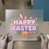 Happy Easter Bunny & Carrot | DTF Transfer Ready to Press | Kawaii Heat Transfer