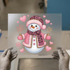 Pink Leopard Snowman DTF Transfer Ready to Press | Cute Winter Heat Transfer
