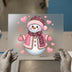 Pink Leopard Snowman DTF Transfer Ready to Press | Cute Winter Heat Transfer