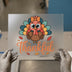 Cute Thanksgiving Turkey 'Thankful' | DTF Transfer Ready to Press | Cartoon Heat Transfer