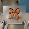 Basketball Bow with Sparkles | DTF Transfer Ready to Press | Sporty Heat Transfer