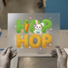 Hop Hop Easter Bunny | DTF Transfer Ready to Press | Knitted Heat Transfer