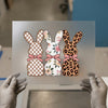 Stacked Patchwork Bunnies | DTF Transfer Ready to Press | Easter Heat Transfer