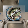 Jumping Bass with Camo | DTF Transfer Ready to Press | Fishing Heat Transfer
