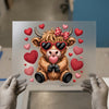 Cute Highland Cow Heart | DTF Transfer Ready to Press | Valentine Heat Transfer