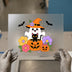 Cute Ghost Witch & Black Cat | DTF Transfer Ready to Press | Spooky Kawaii Heat Transfer