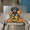 Halloween Puppy in Pumpkin Box | DTF Transfer Ready to Press | Spooky Cute Heat Transfer
