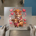 Cute Highland Cow Stack Hearts | DTF Transfer Ready to Press | Valentine Heat Transfer