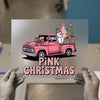 Pink Christmas Truck | DTF Transfer Ready to Press | Retro Holiday Heat Transfer