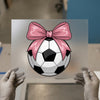Soccer Ball with Pink Bow | DTF Transfer Ready to Press | Cute Heat Transfer