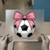 Soccer Ball with Pink Bow | DTF Transfer Ready to Press | Cute Heat Transfer